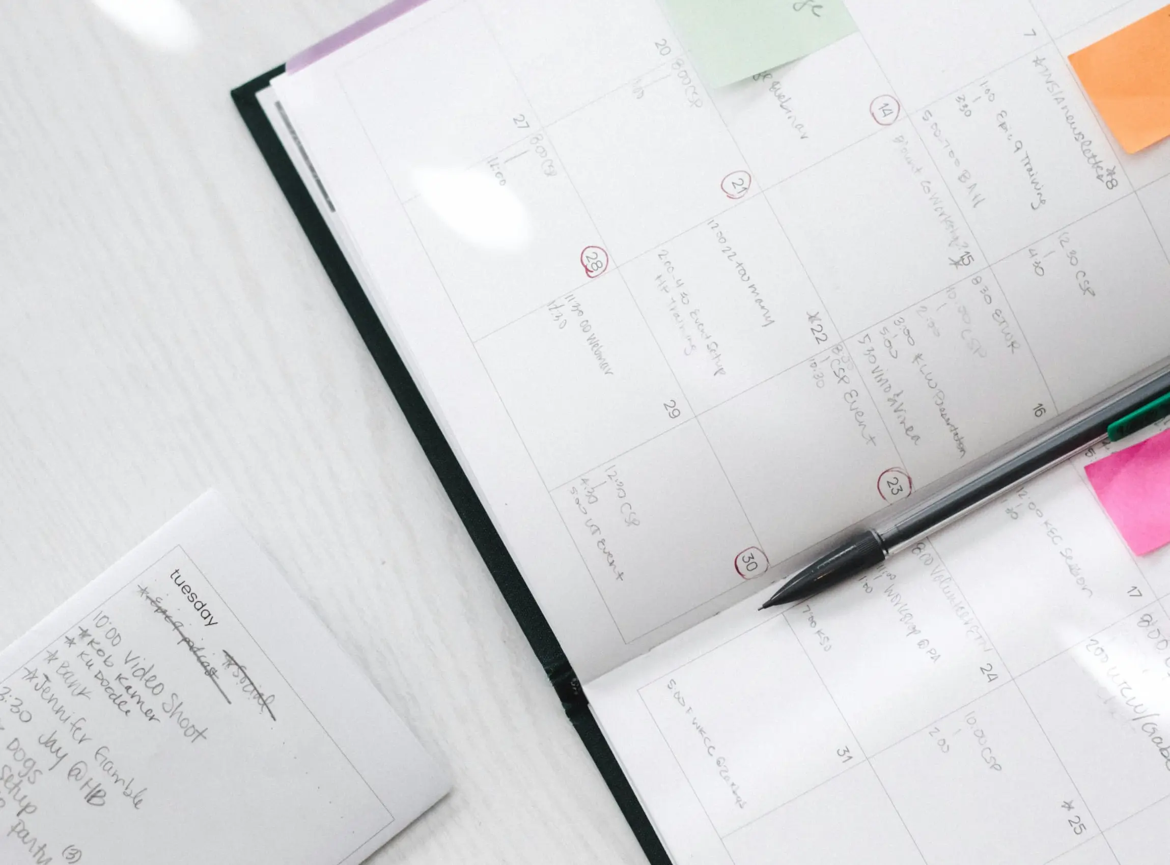 Timeline planning on screen