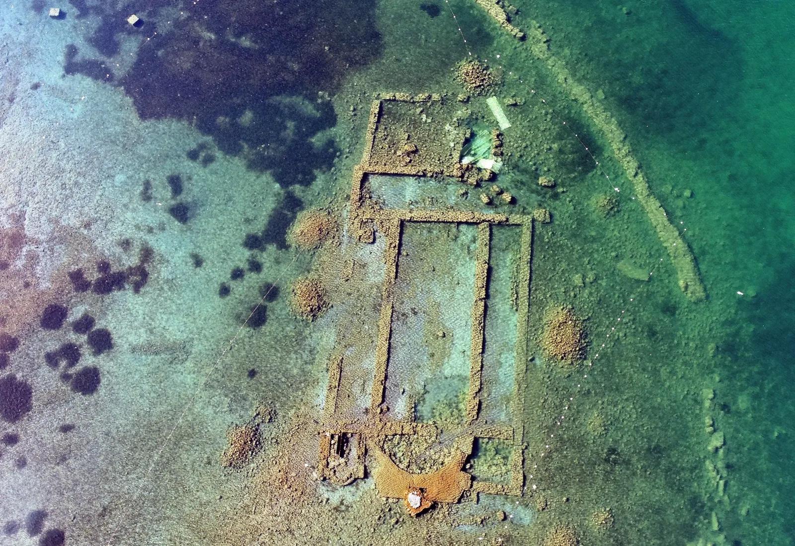 Submerged Basilica Aerial View, Iznik, Turkey