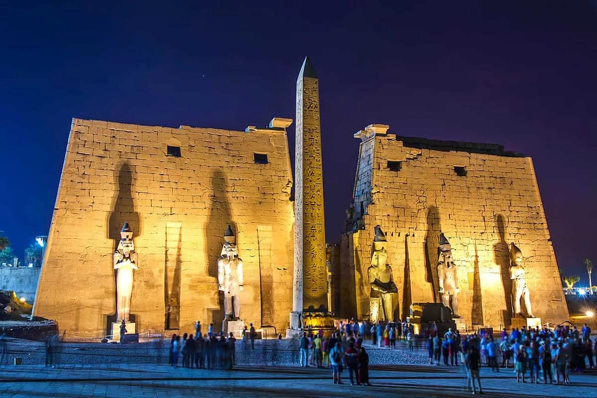Luxor Temple Pylon Night, Luxor, Egypt