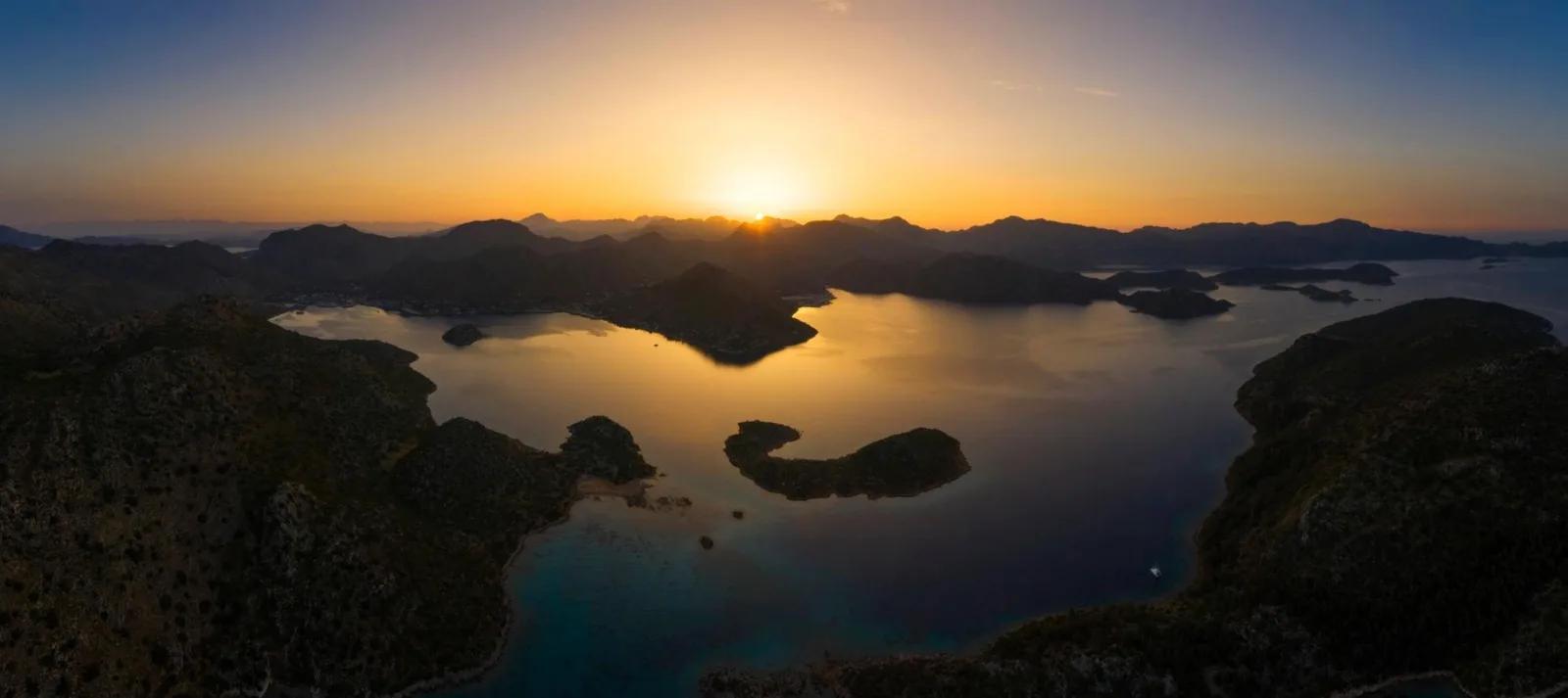 Sunset Over Islands, Marmaris, Turkey