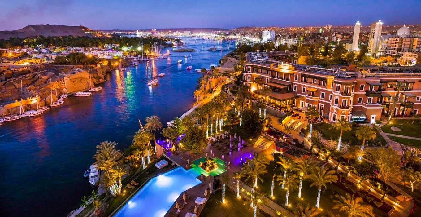 Old Cataract Hotel Night View, Aswan, Egypt