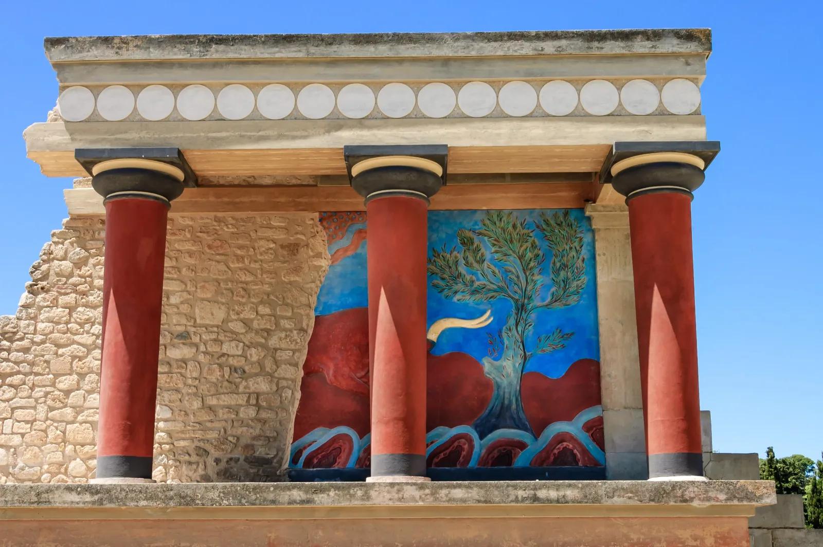 Palace Of Knossos Bull Fresco, Heraklion, Greece
