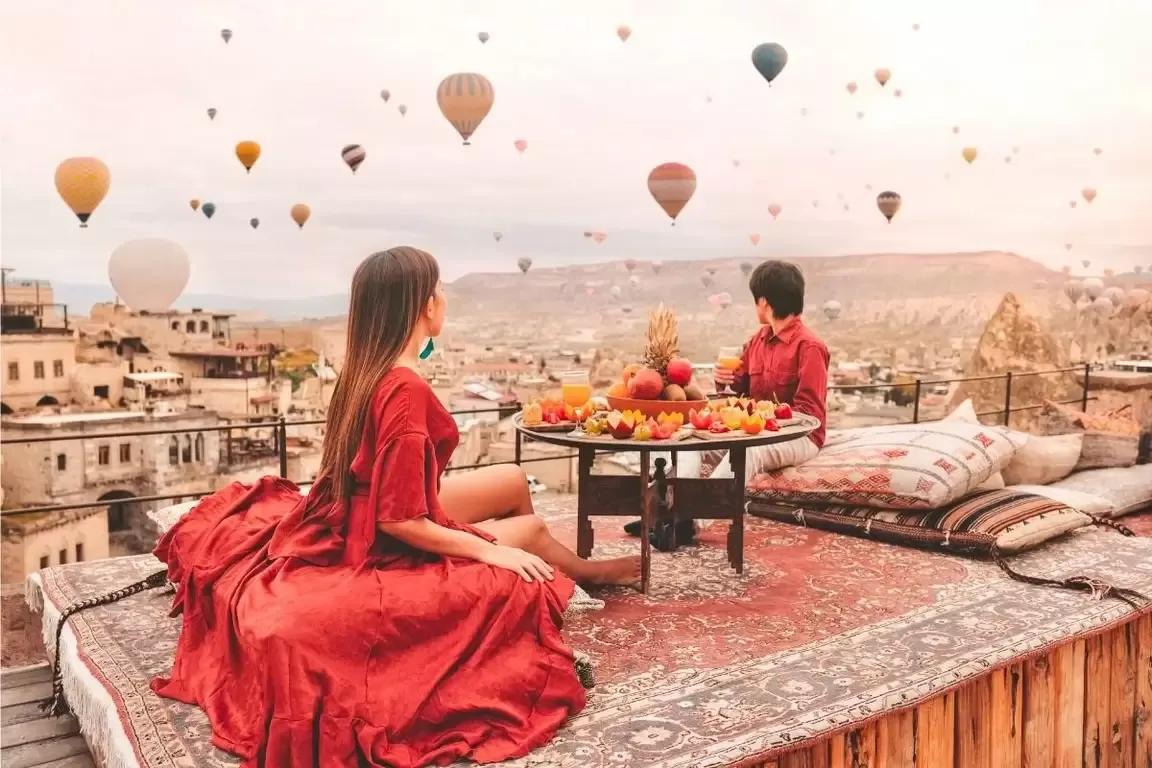 Hot Air Balloons Terrace, Cappadocia, Turkey