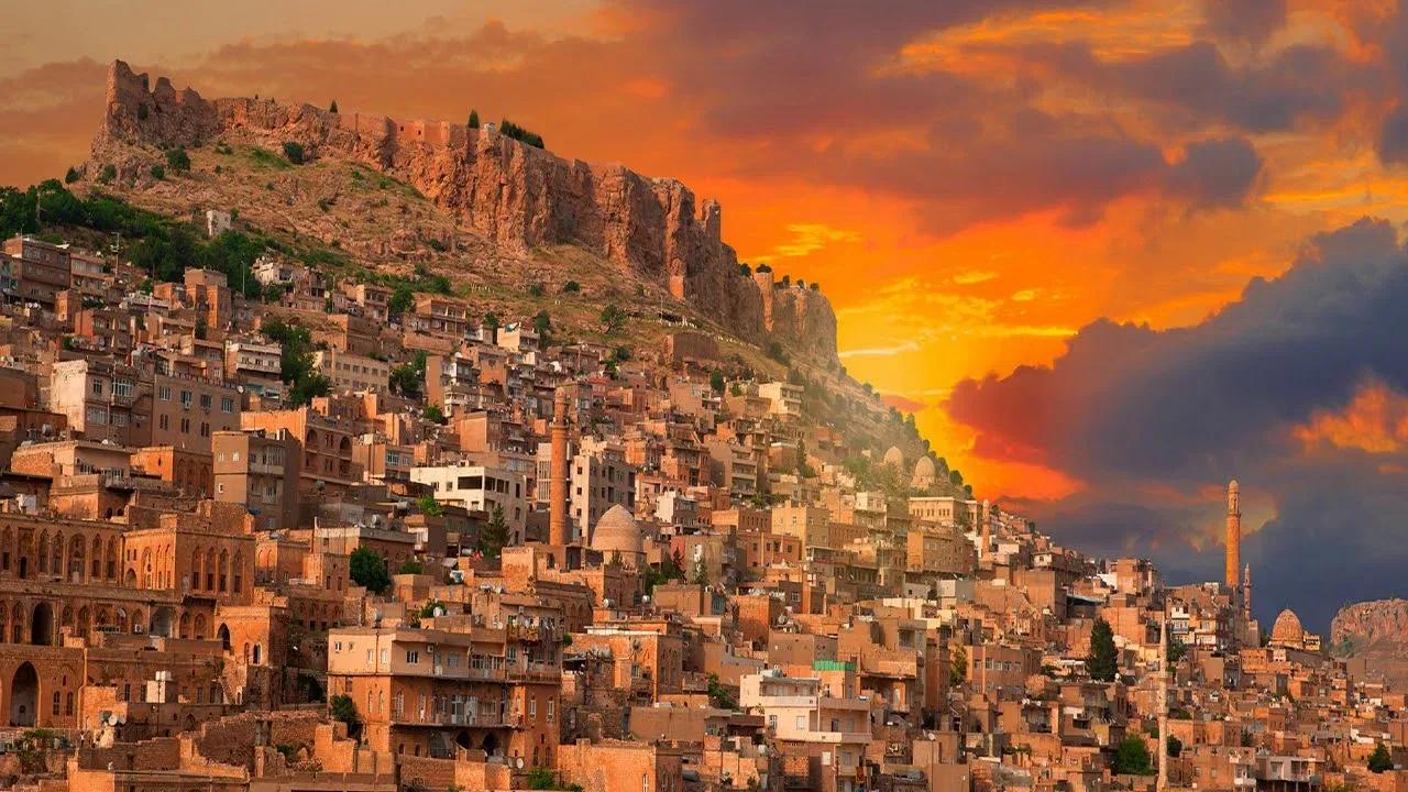 Old City And Castle Sunset, Mardin, Turkey