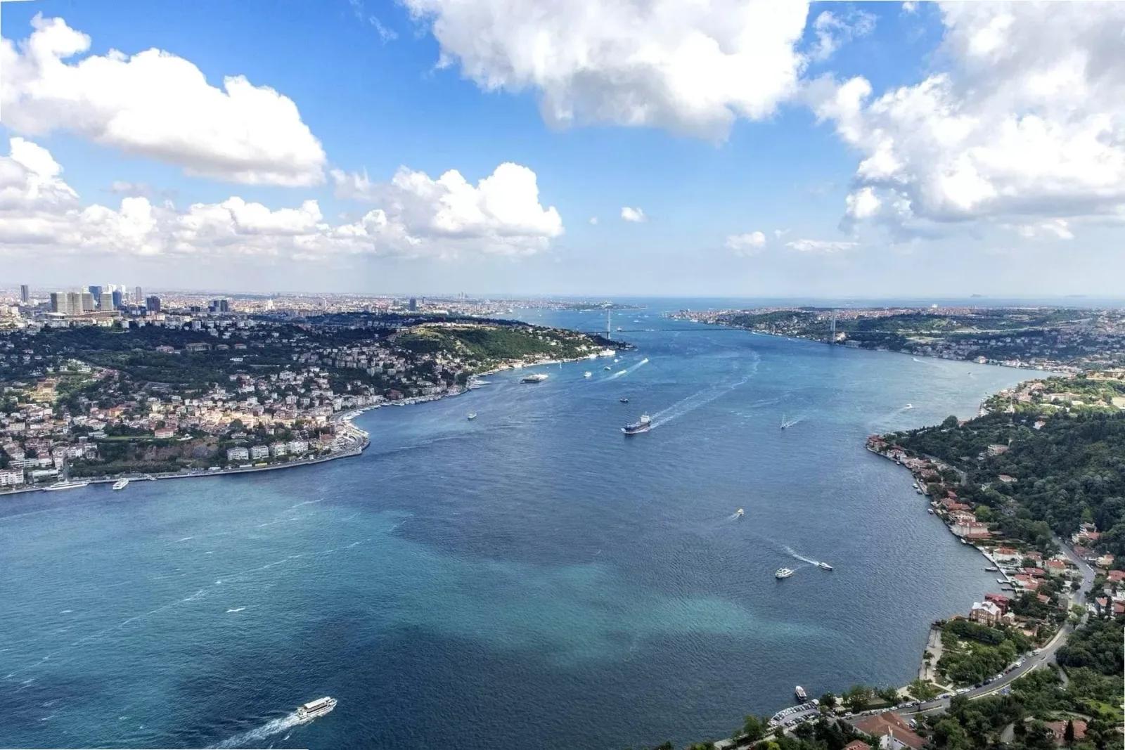 Bosphorus Strait Aerial View, Istanbul, Turkey