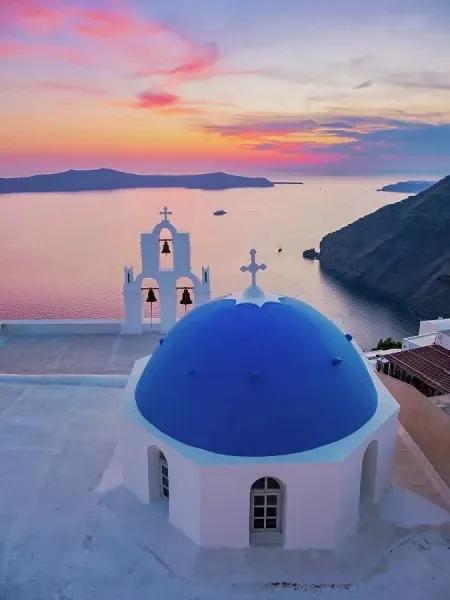 Blue Dome Church, Santorini, Greece
