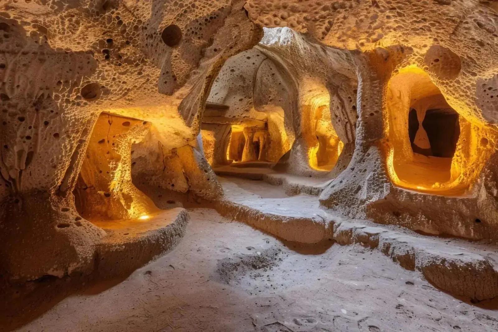 Underground City Interior, Cappadocia, Turkey