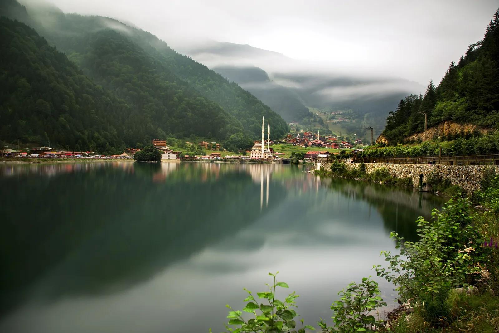 Uzungol Lake and Mosque, Uzungol, Turkey