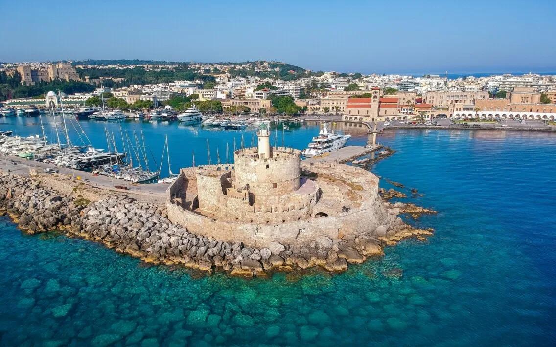 Fort Of St Nicholas Mandraki Harbour, Rhodes, Greece