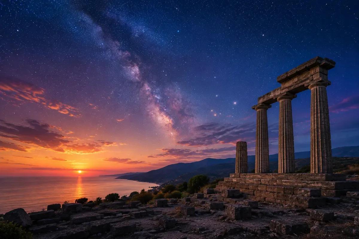Temple of Athena Sunset, Assos, Turkey