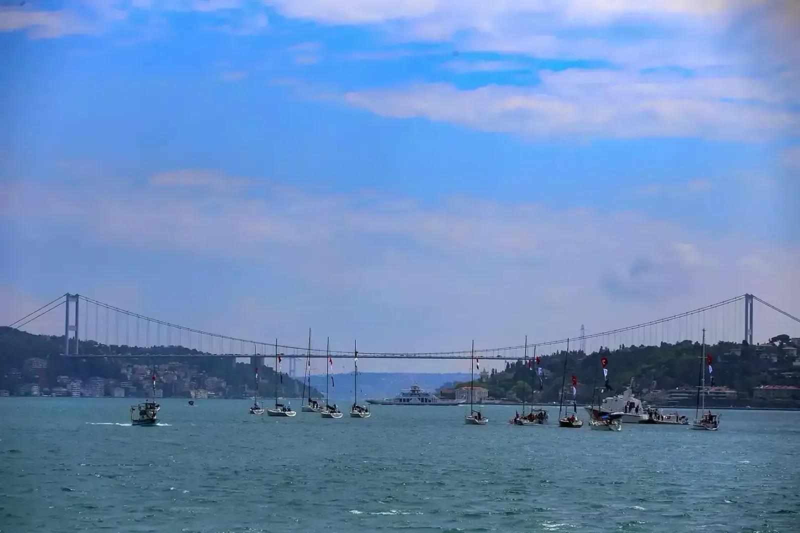 Bosphorus Bridge Boats, Istanbul, Turkey