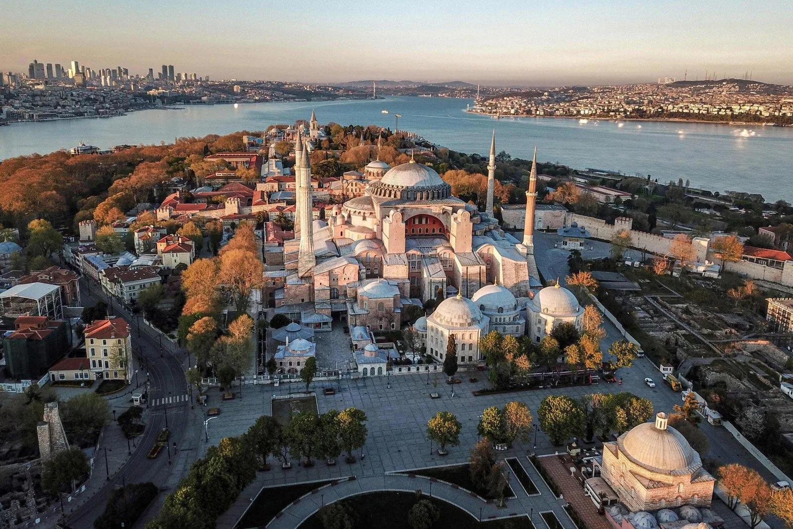 Hagia Sophia Aerial View, Istanbul, Turkey