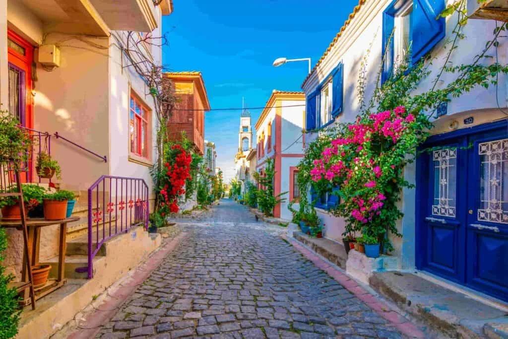 Charming Village Street, Gokceada, Turkey