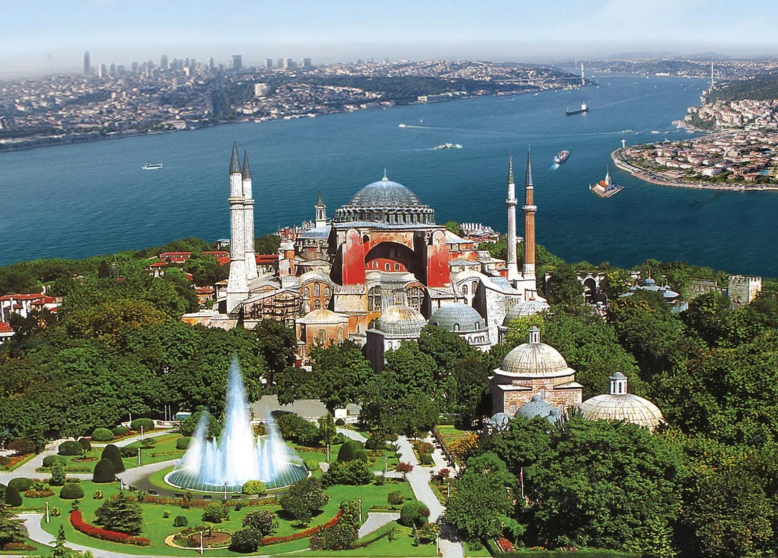 Hagia Sophia Aerial View, Istanbul, Turkey