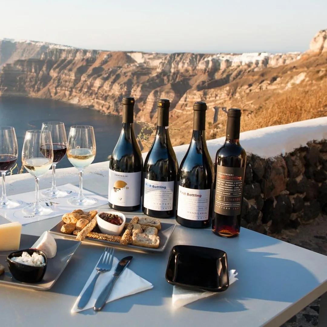 Wine Tasting Caldera View, Santorini, Greece