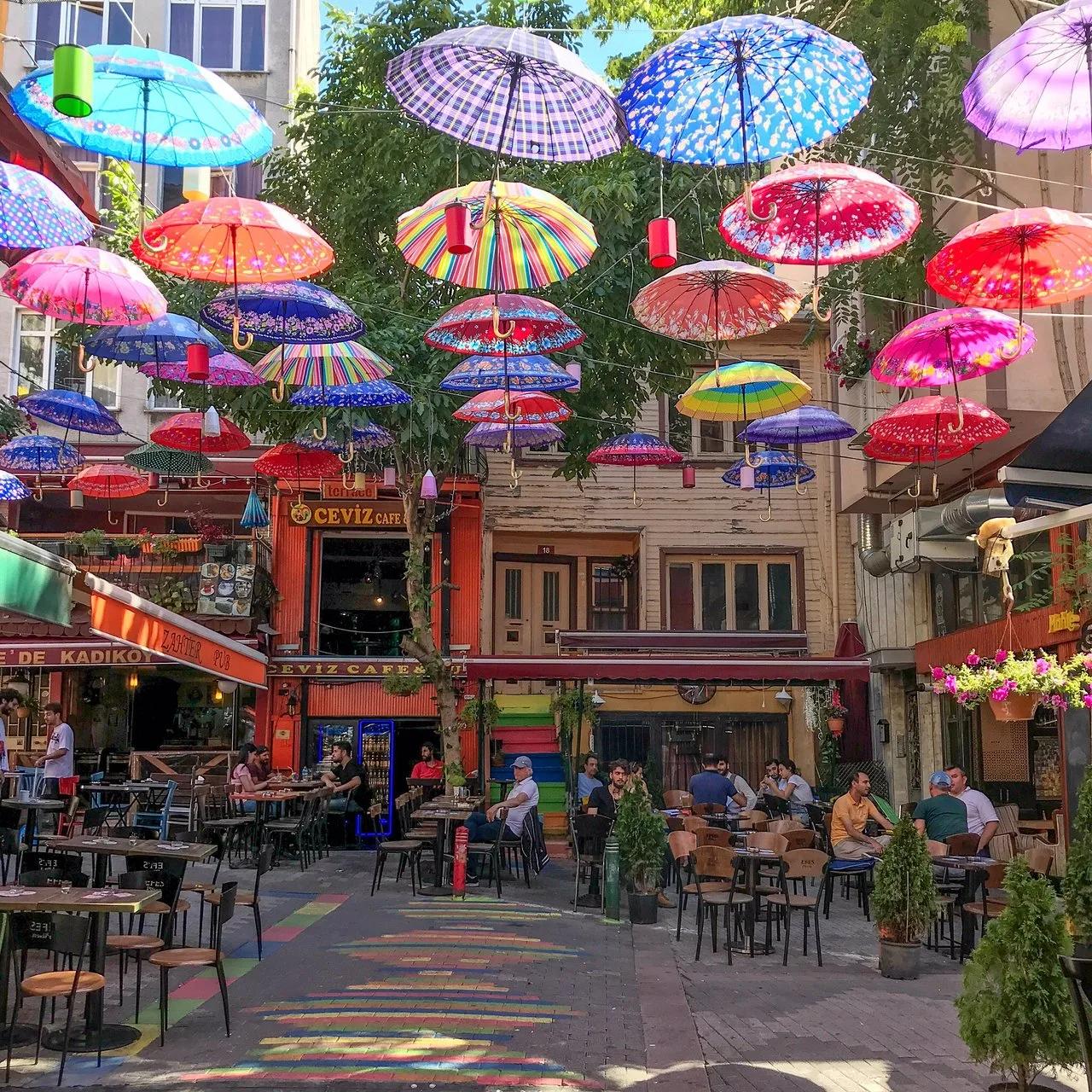 Kadikoy Umbrella Street, Istanbul, Turkey