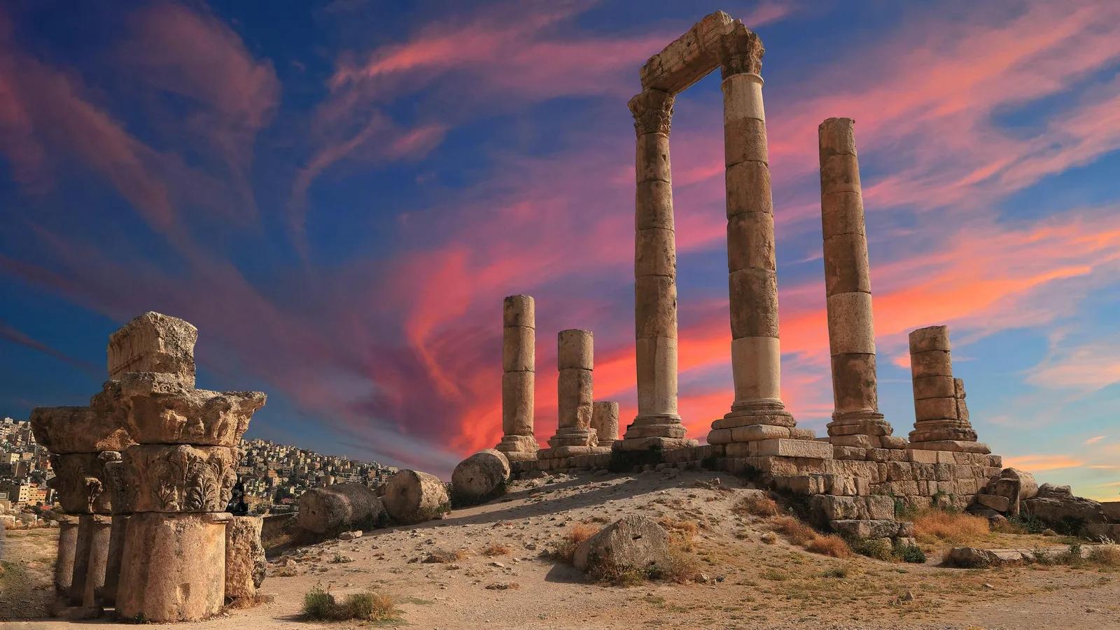 Temple Of Hercules Sunset, Amman, Jordan