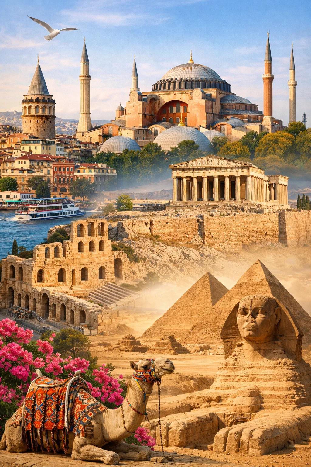 Egypt Istanbul Athens Cairo Trilogy Of Empires Collage, Greece, Turkey