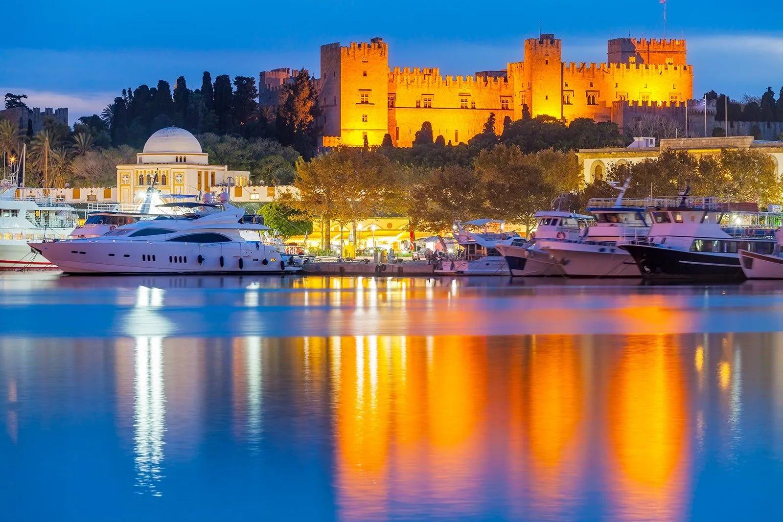 Mandraki Harbor Palace Of The Grand Master, Rhodes, Greece