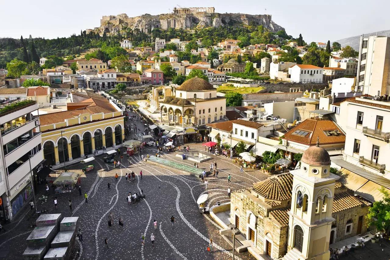 Monastiraki Square Acropolis View, Athens, Greece