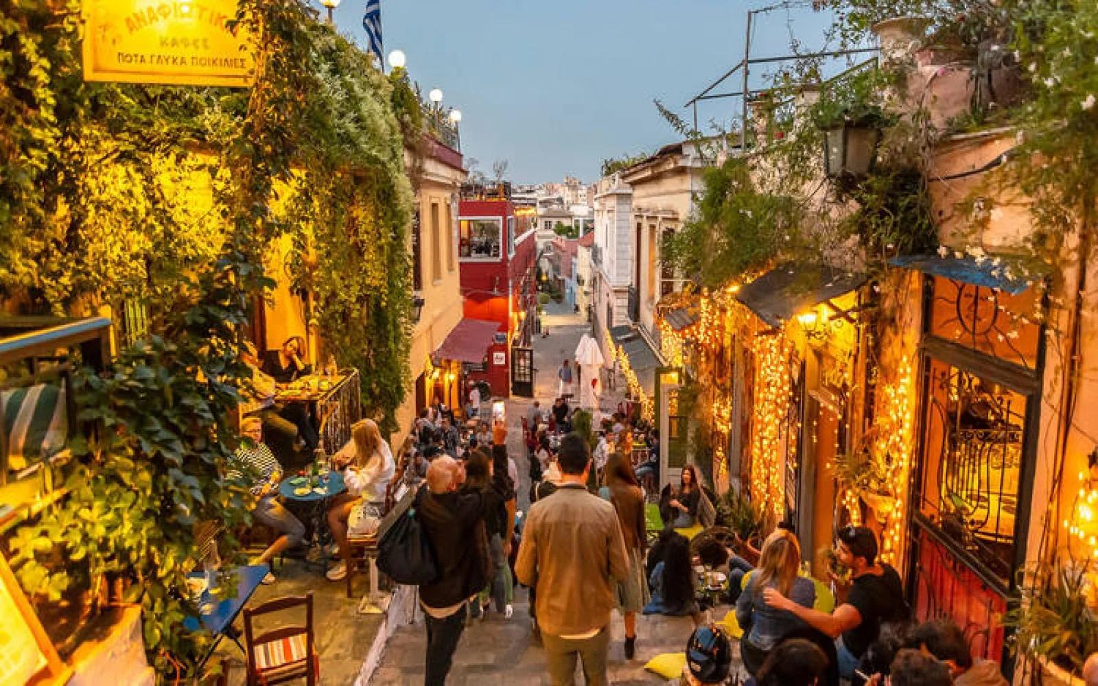 Plaka Mnisikleous Stairs, Athens, Greece