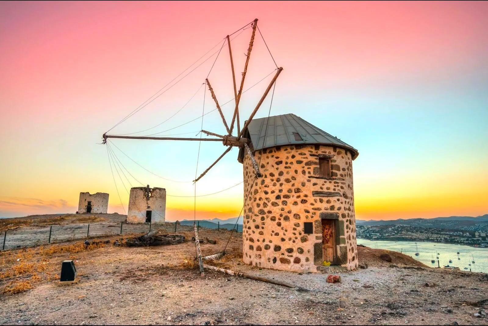 Bodrum Windmills Sunset, Bodrum, Turkey