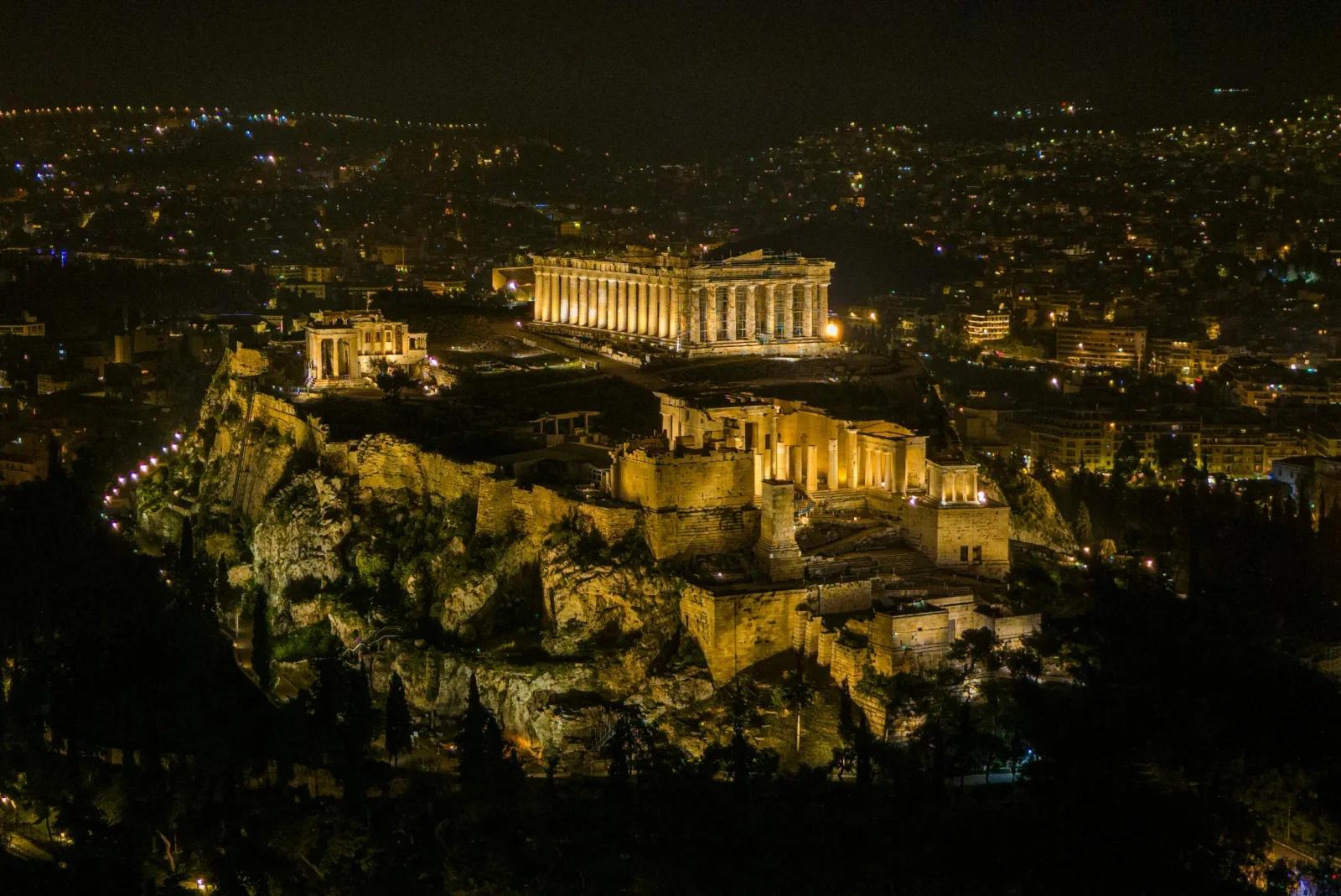 Acropolis Night View, Athens, Greece