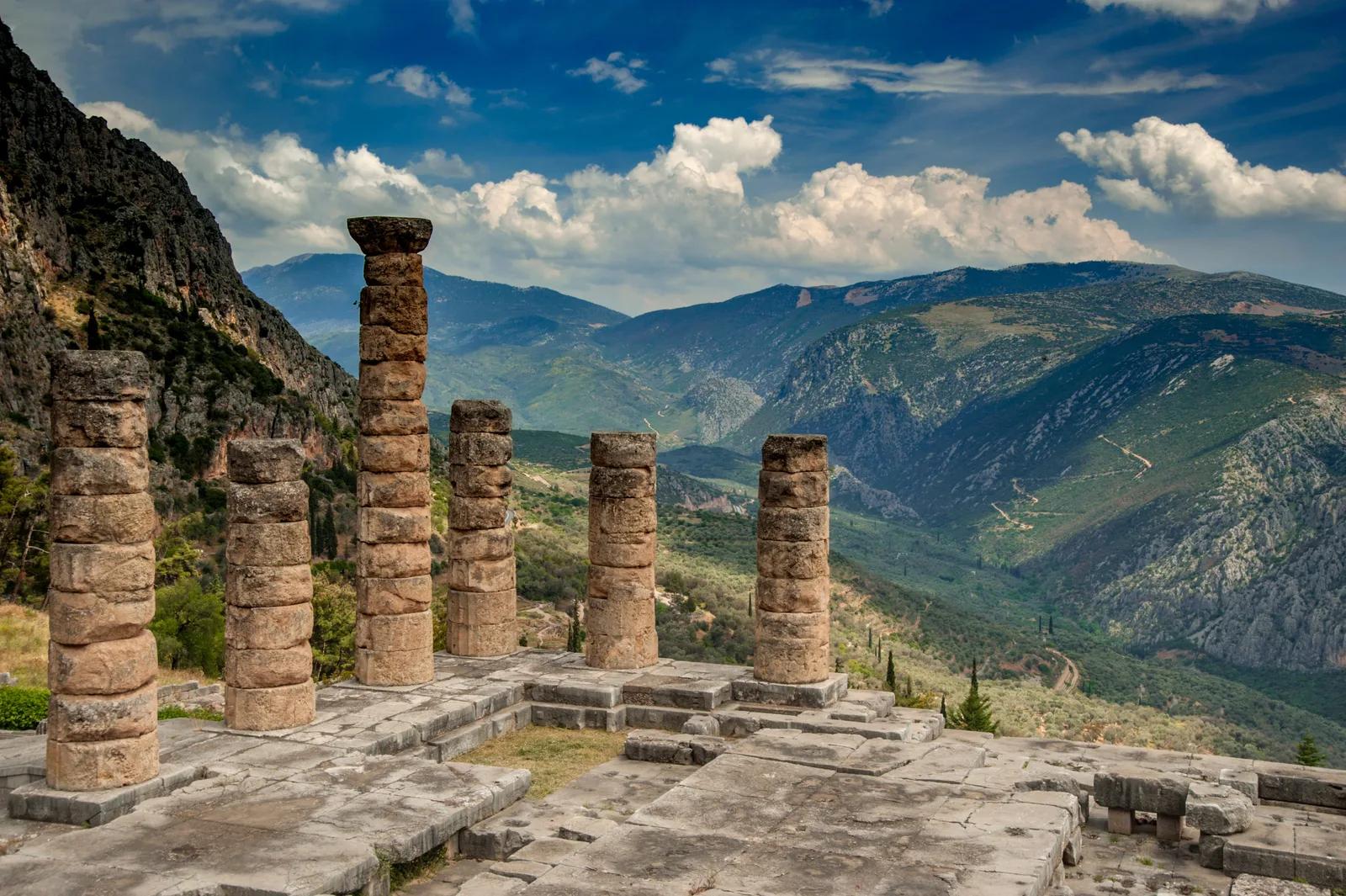 Temple Of Apollo Columns, Delphi, Greece