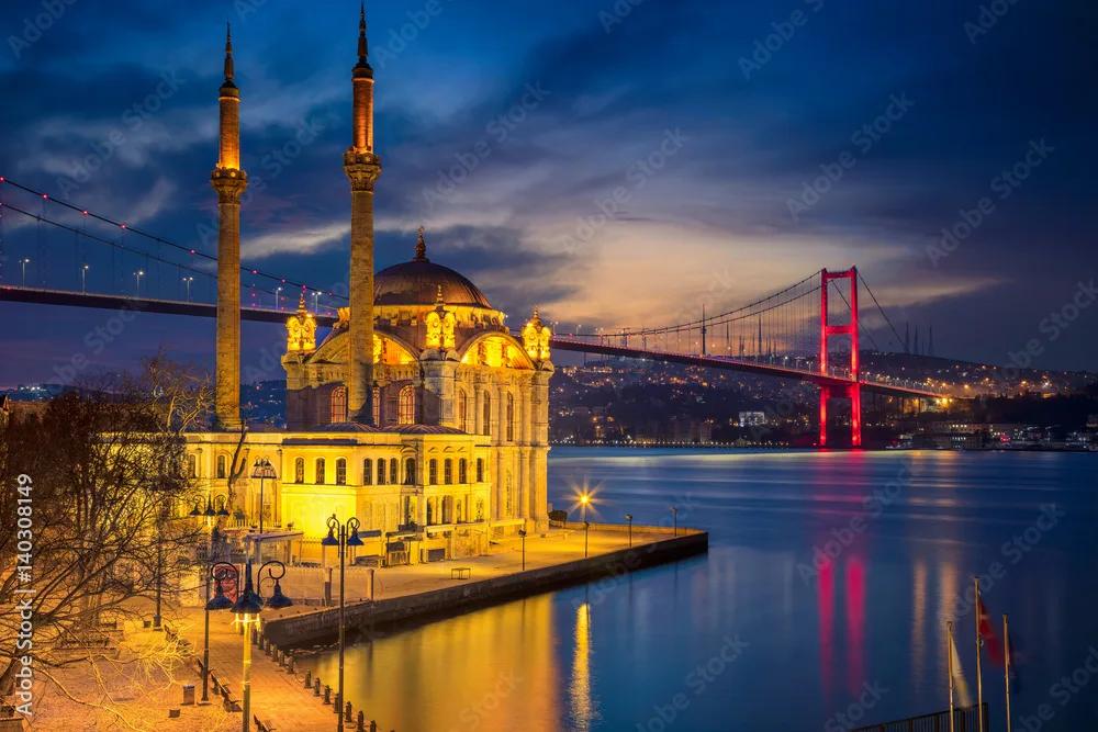 Ortakoy Mosque Bosphorus Bridge, Istanbul, Turkey