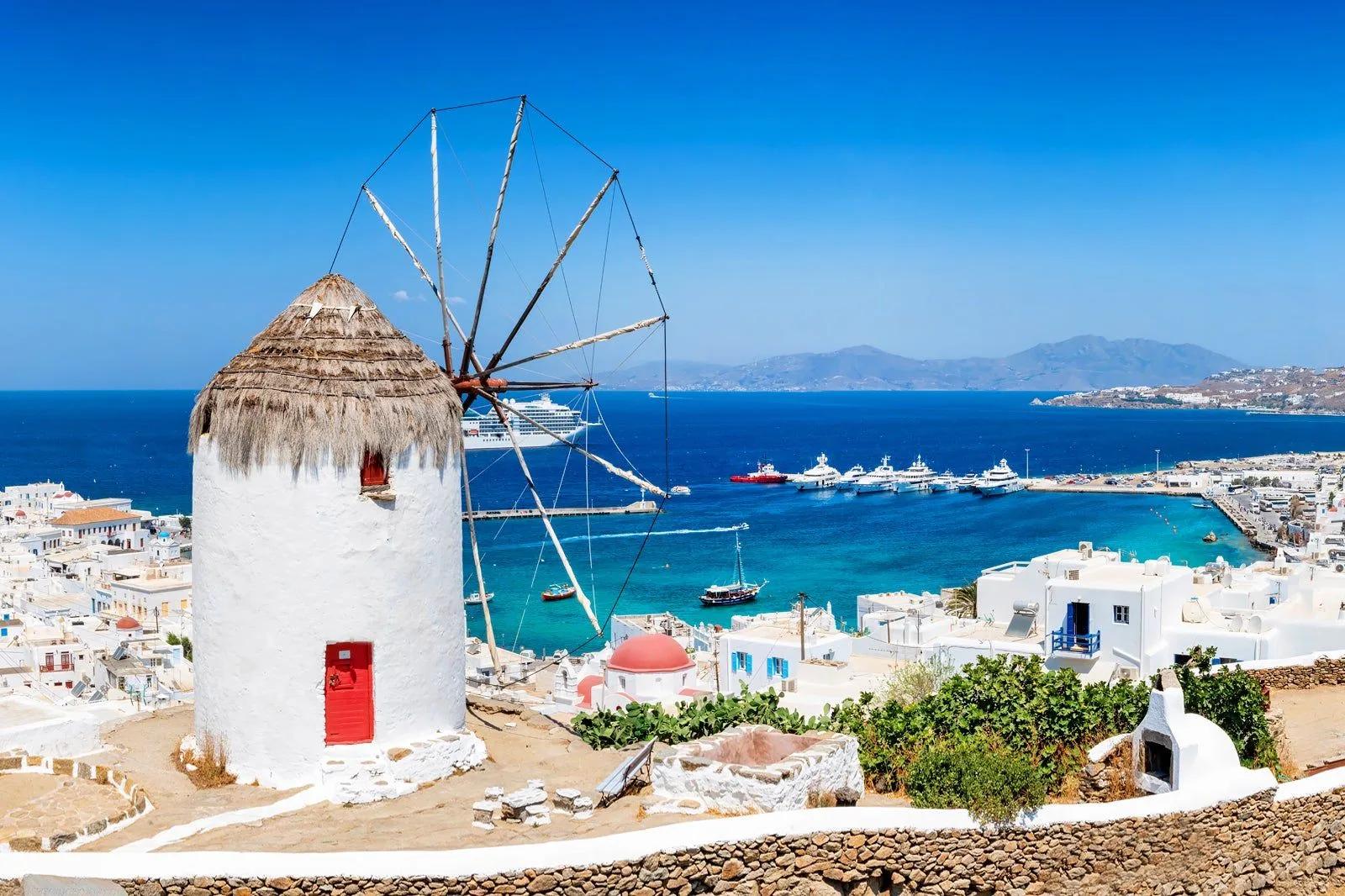 Windmill Harbor View, Mykonos, Greece