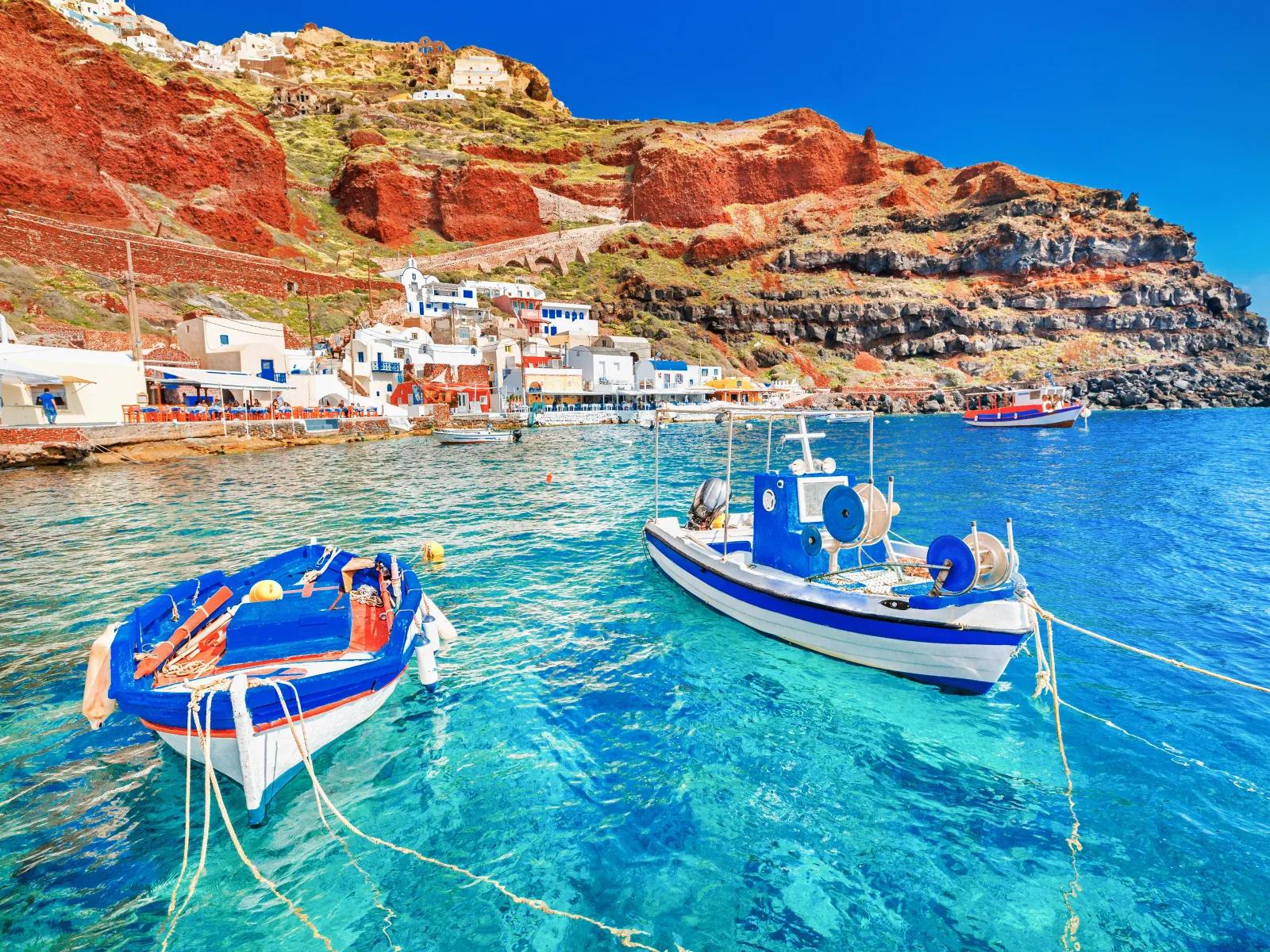 Amoudi Bay Boats, Santorini, Greece