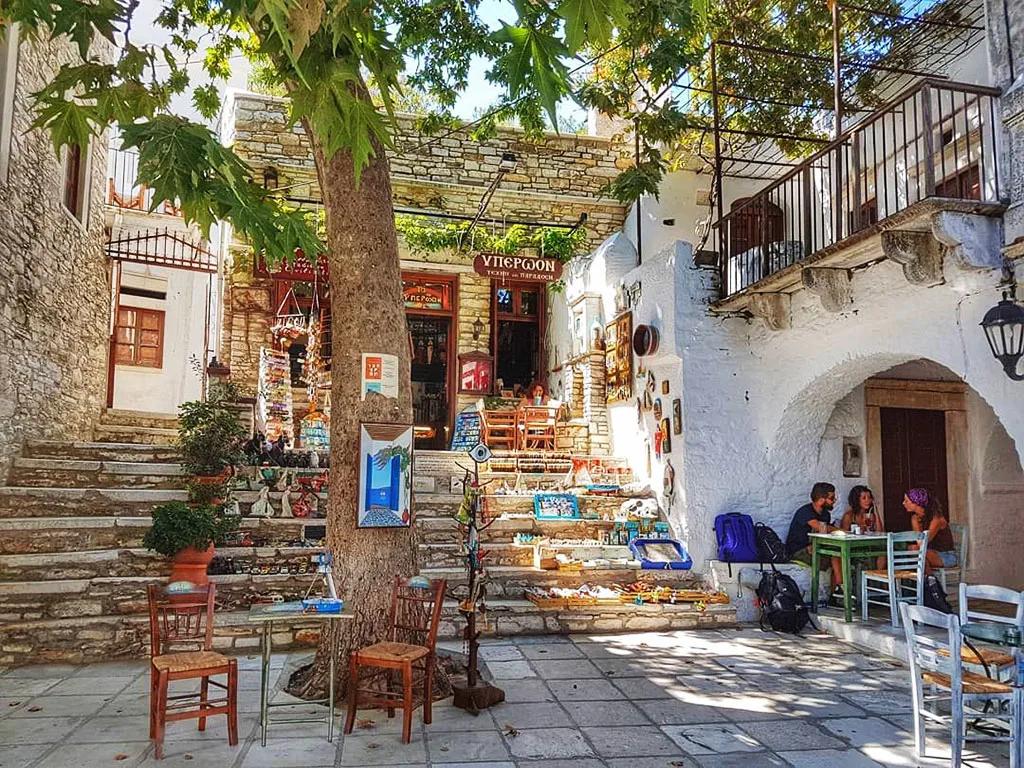 Apiranthos Village Square, Naxos, Greece
