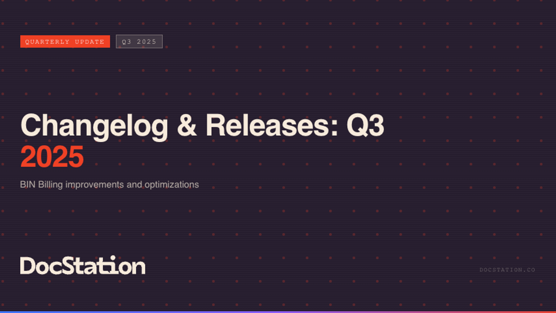 Changelog and Releases: Q3 2025