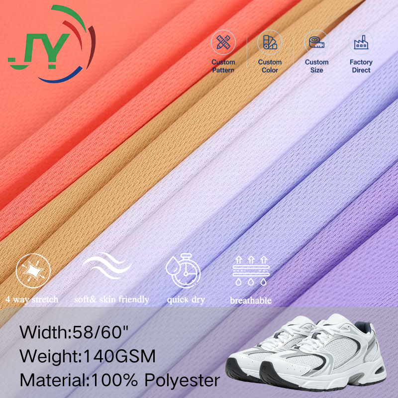 140GSM polyester knitted fabric quick-dry wicking breathable for activewear and sportswear