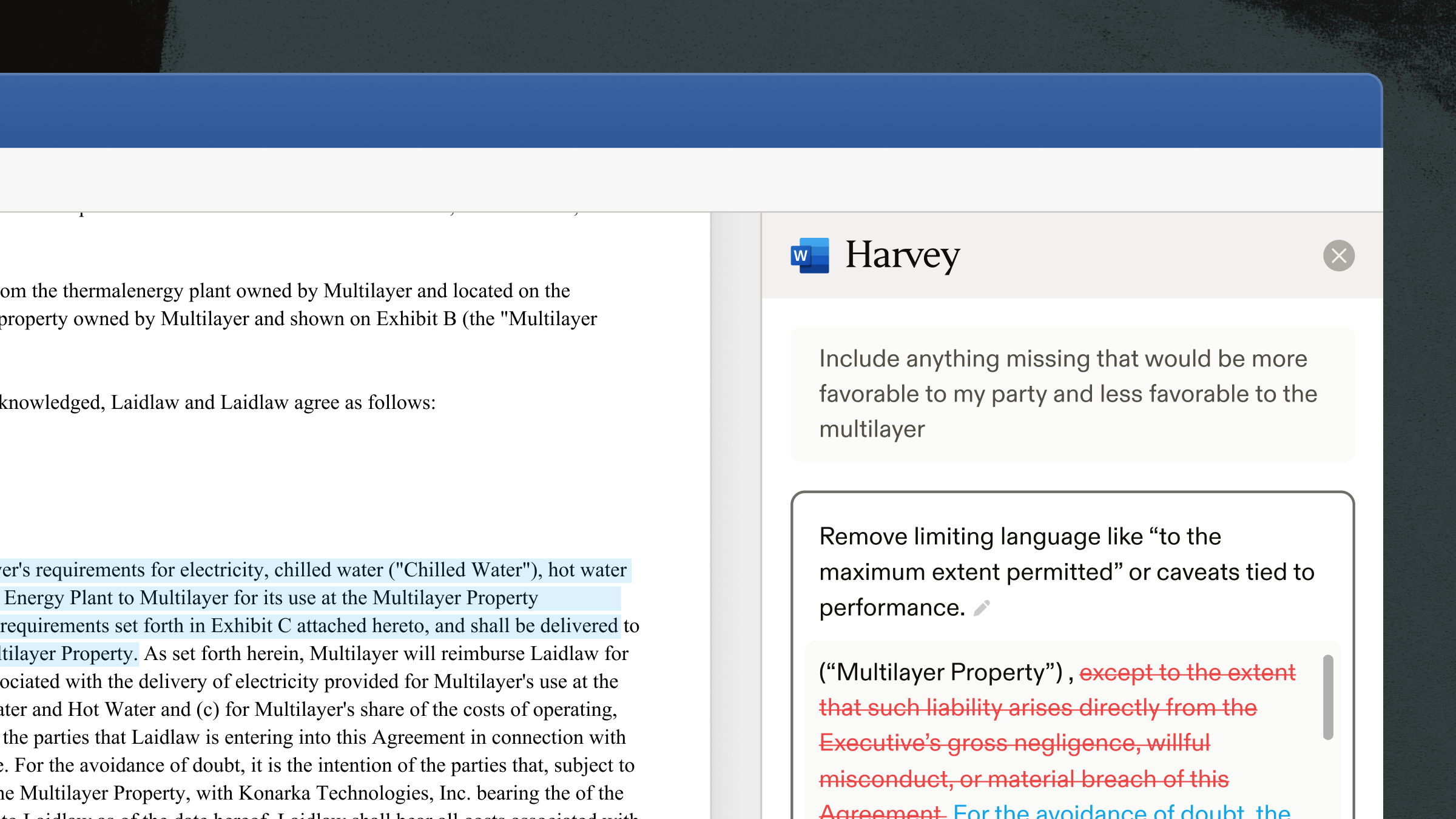 Harvey for Word Add-In