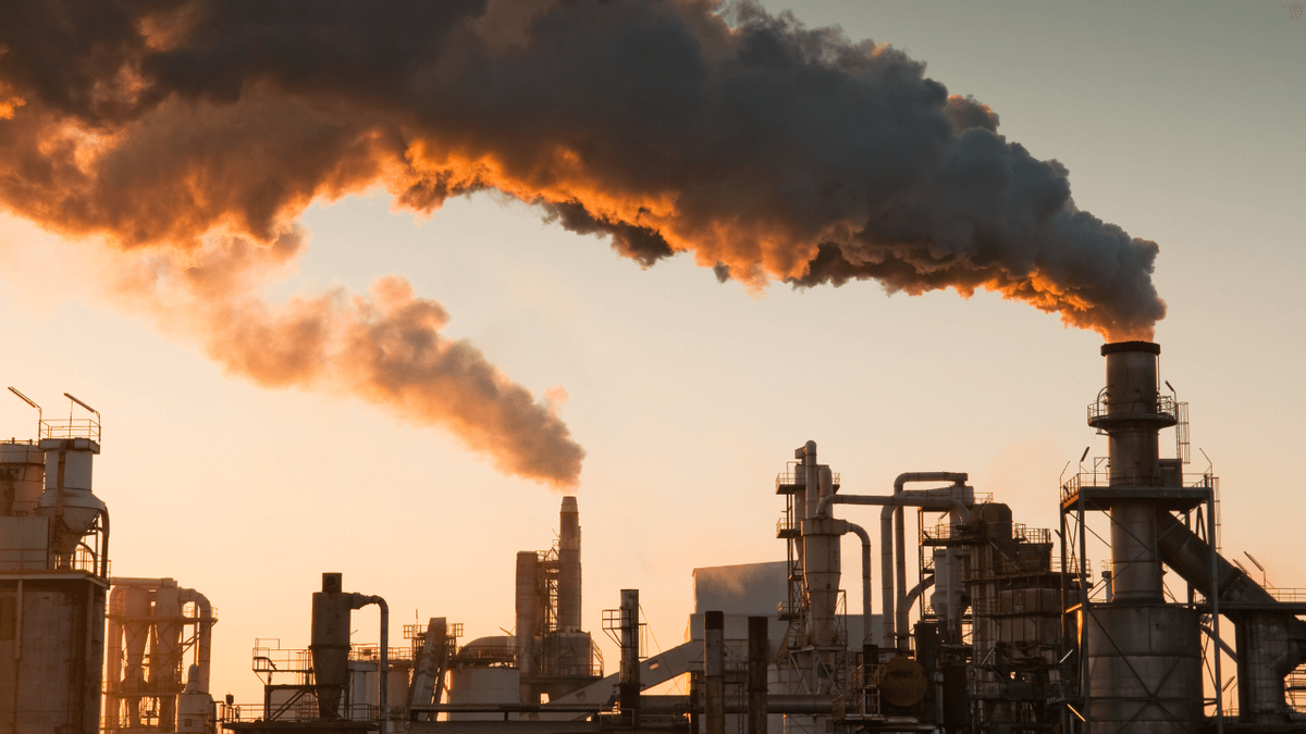 Factories smoke resembling air pollution.