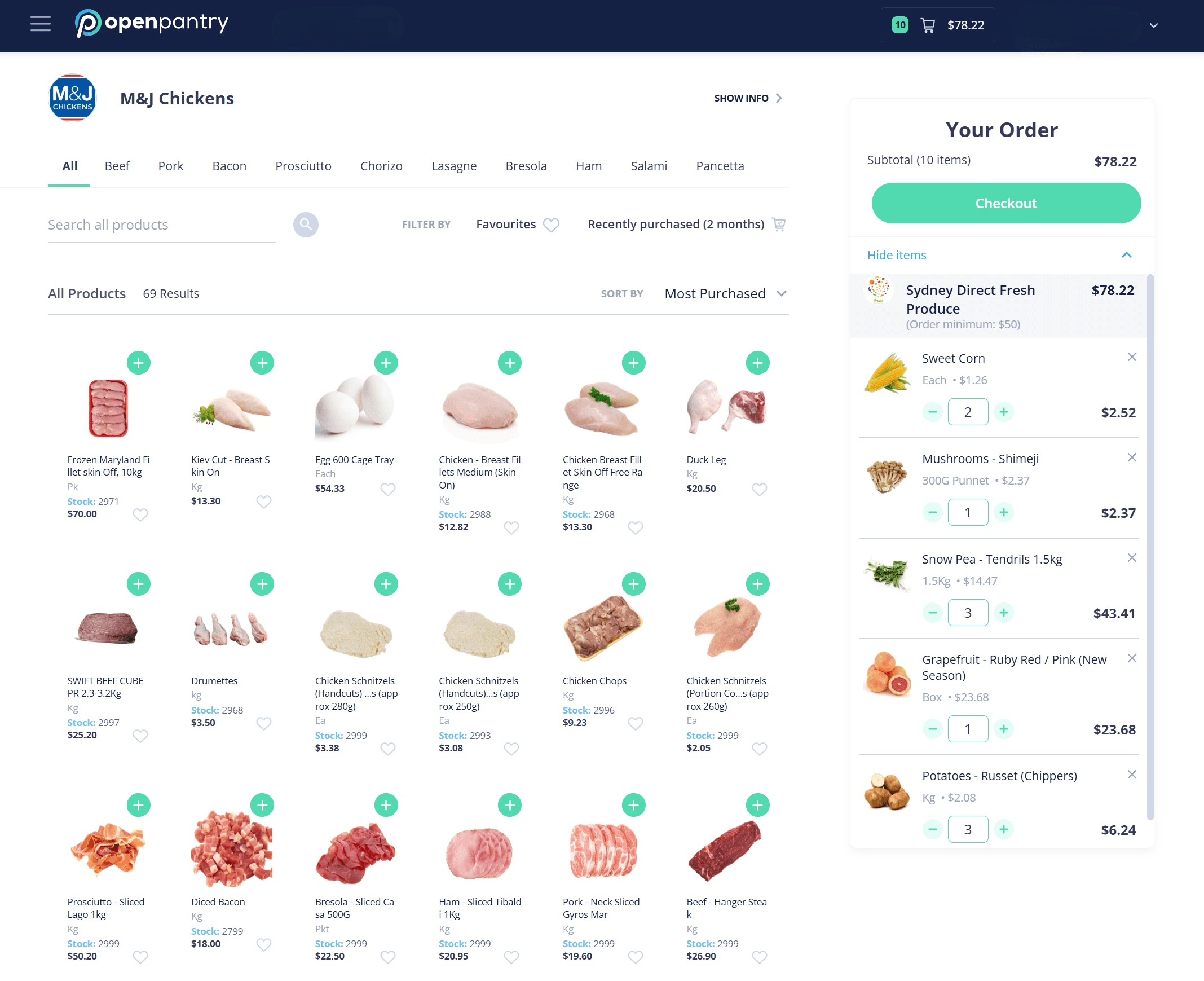 Open Pantry ordering features.