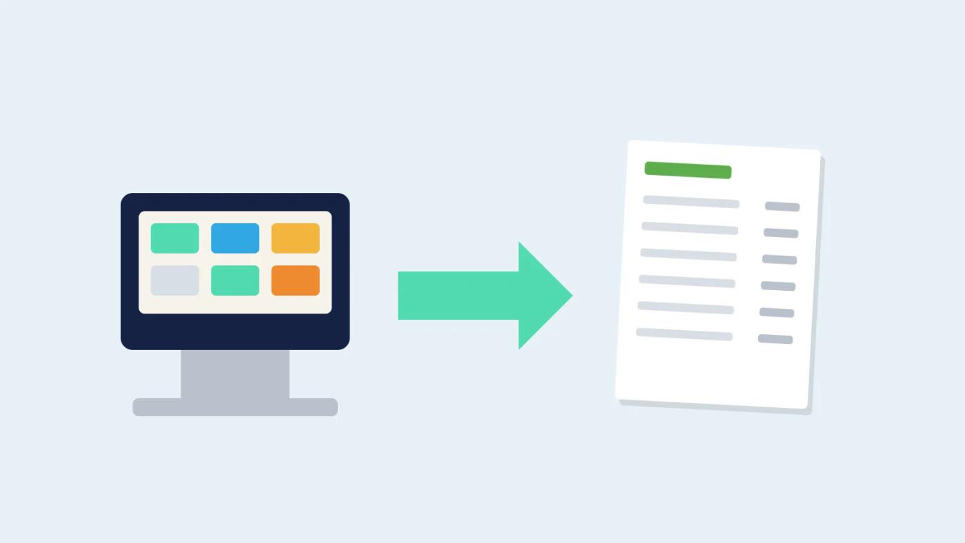 Illustration of POS integration: a restaurant till sending sales to a recipe card to update stock and food cost