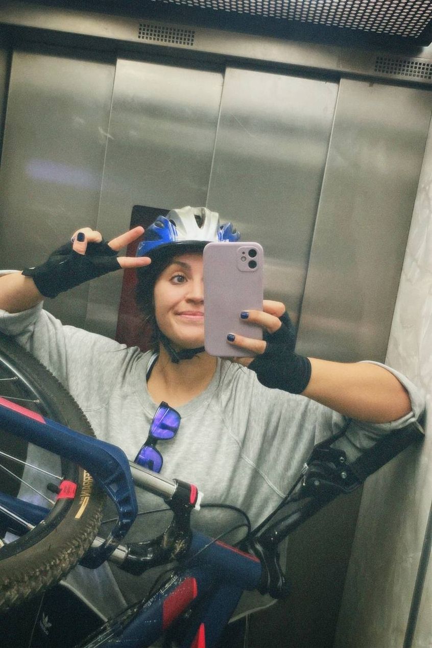 Nagore y su bicicleta