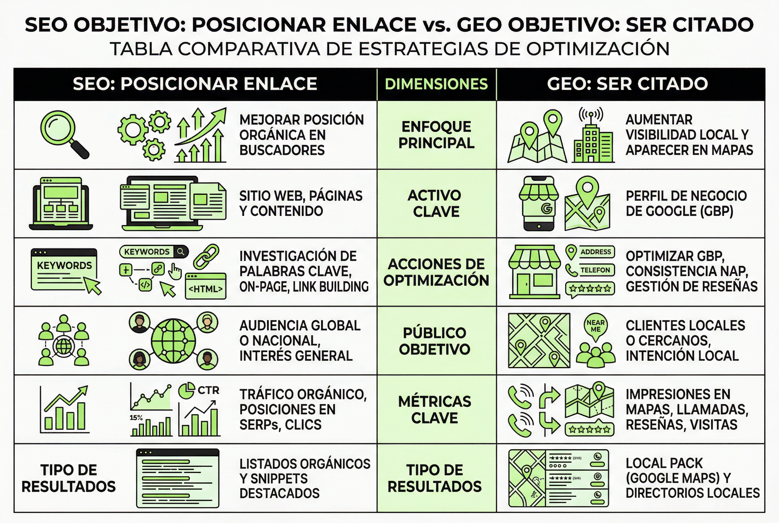 comparativa SEO tradicional y GEO generative engine optimization