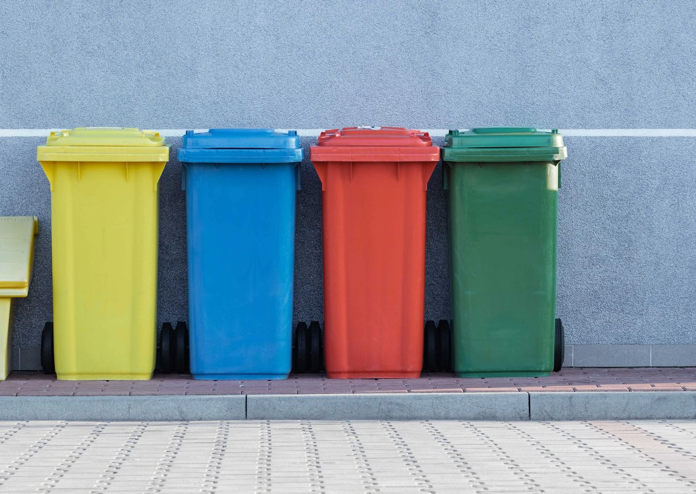 Multicolour recycling bins