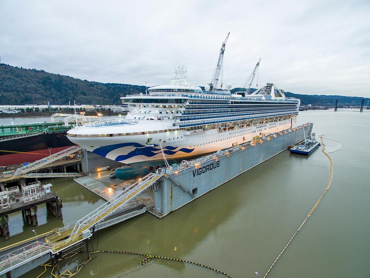Front of the Grand Princess docked