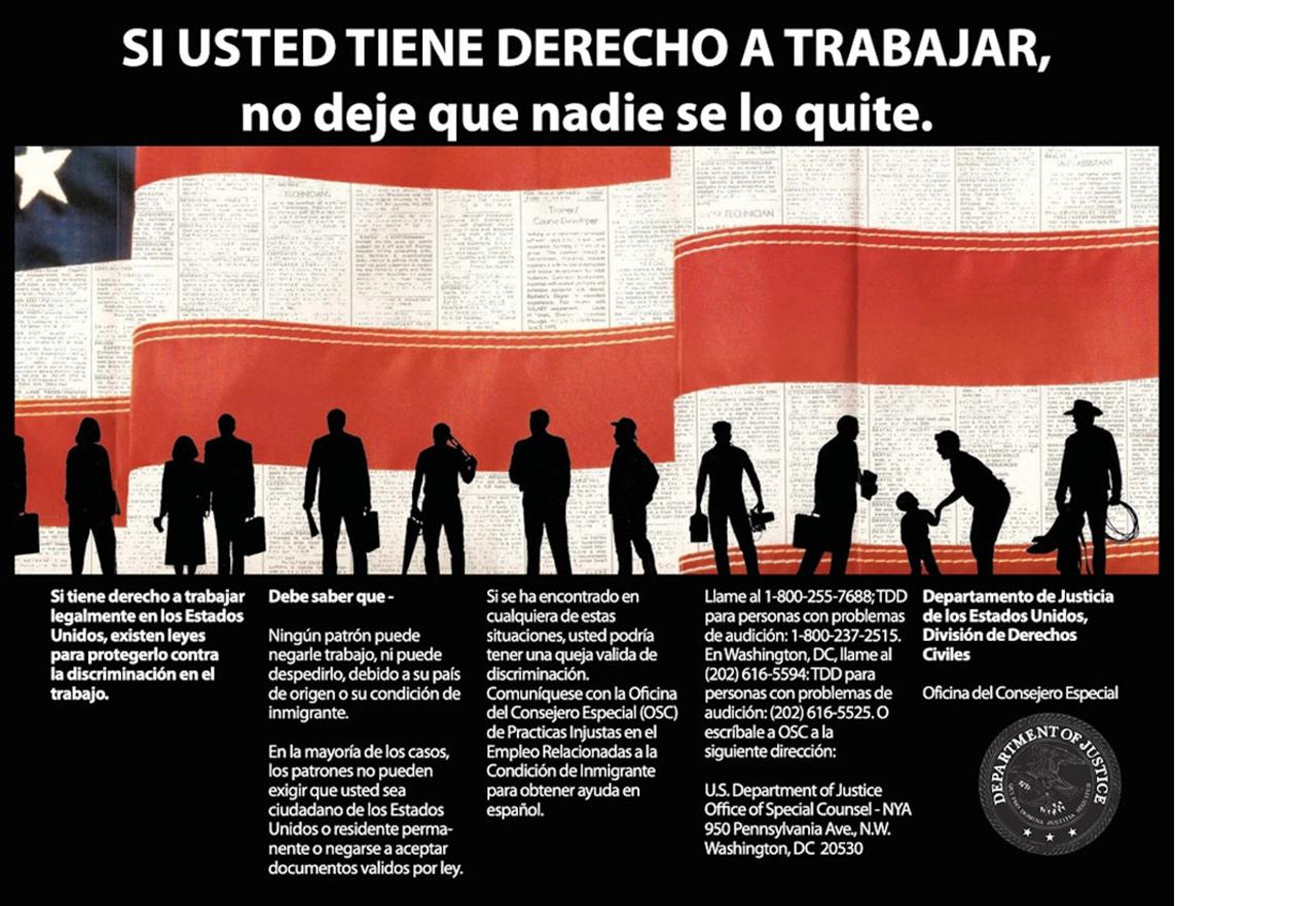Español right to work poster