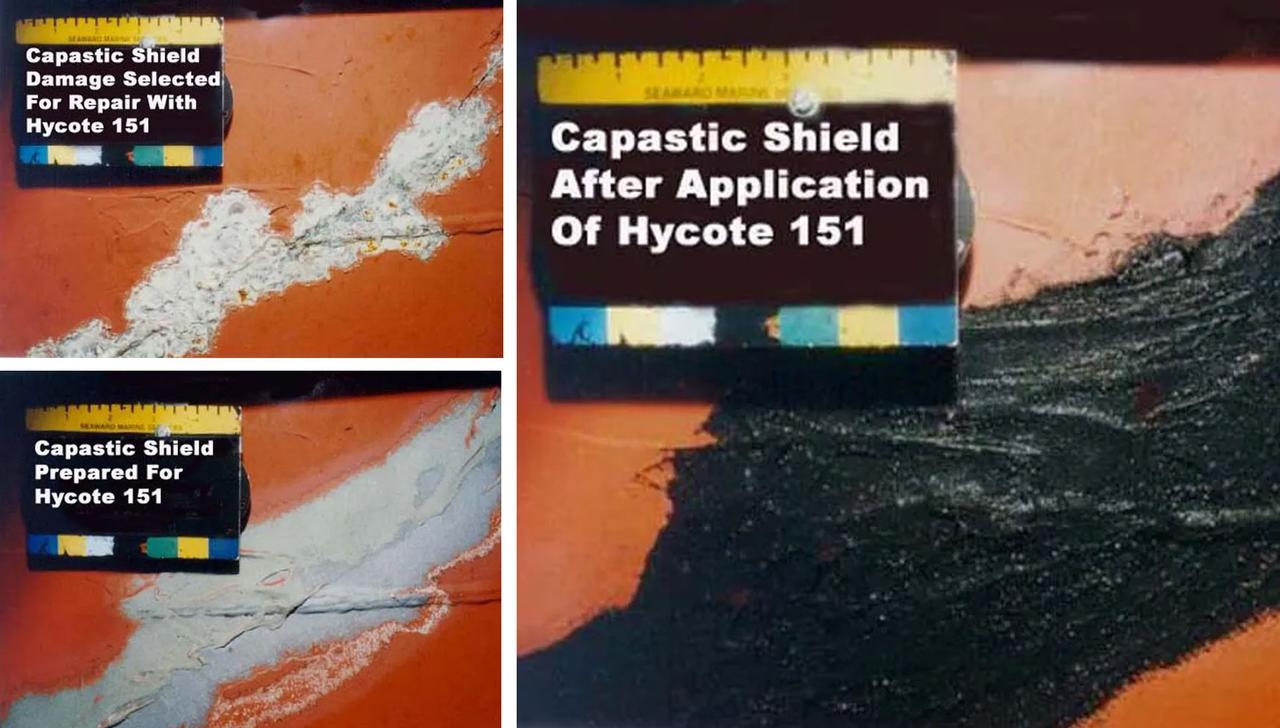 Underwater painting before and after photo