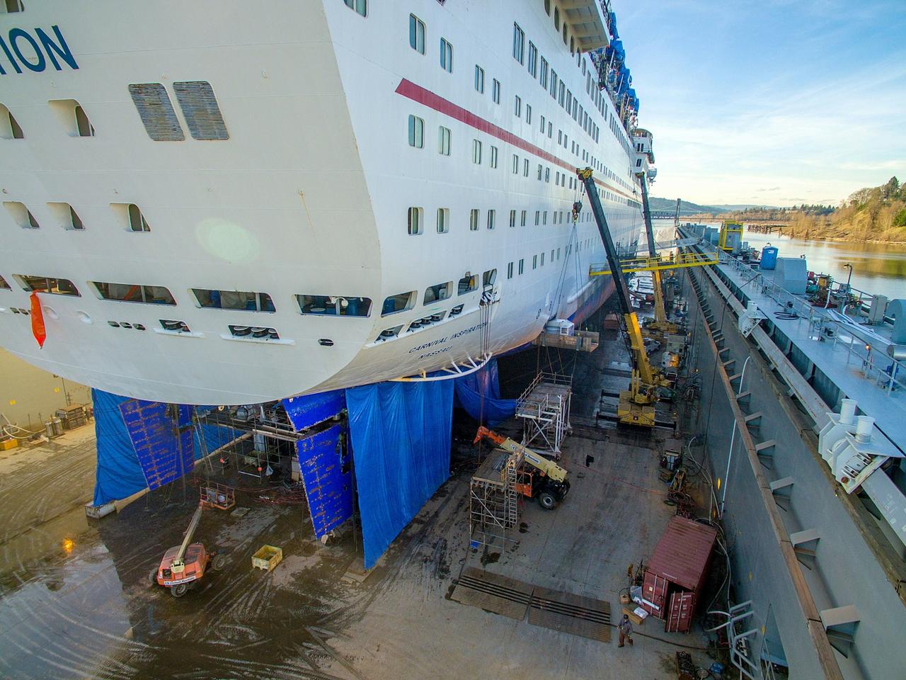 side view of the Carnival Inspiration work