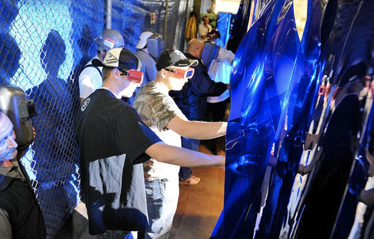 Students welding