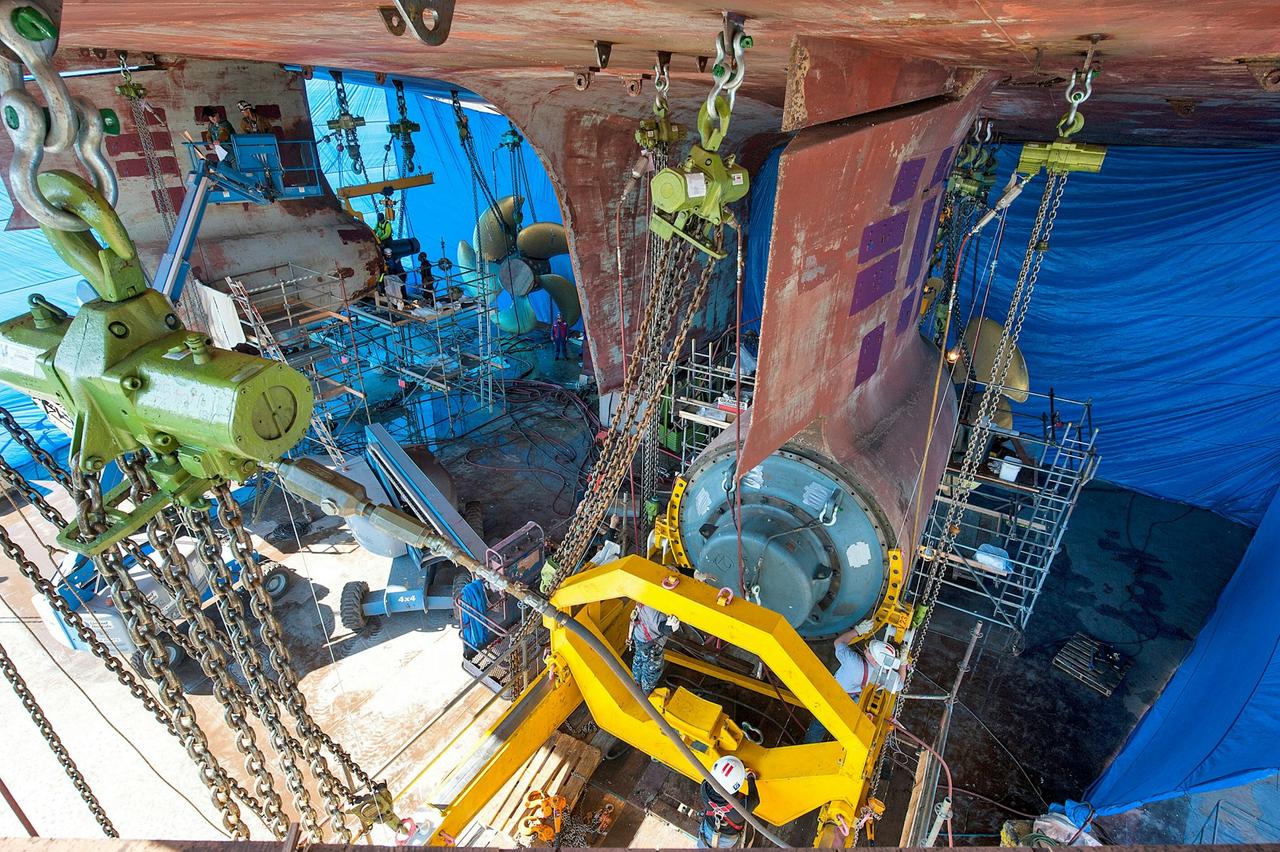 Norwegian Star being worked on
