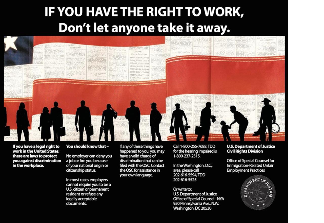 English Right to Work Poster