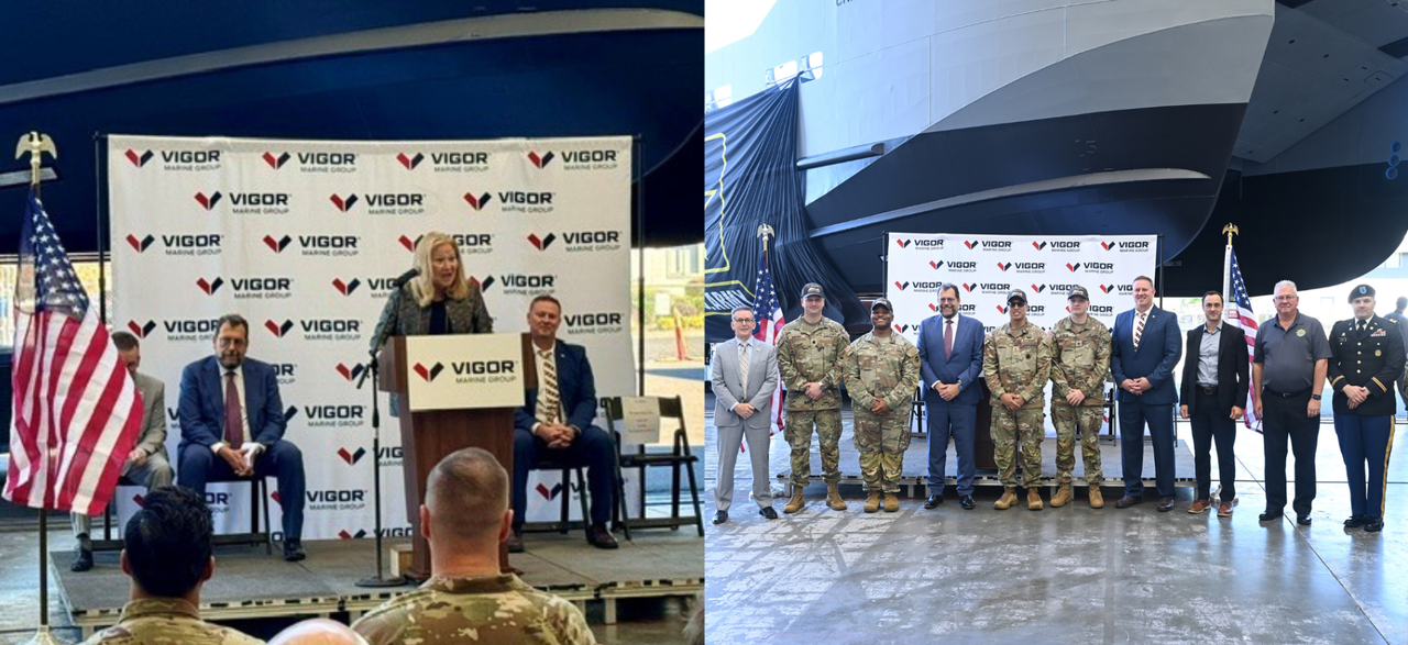Vigor Marine Fabrication Unveils Newest Maneuver Support Vessel (Light) for U.S. Army