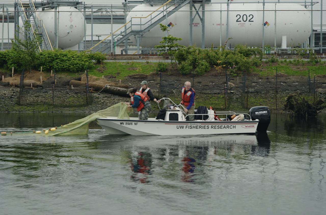 Workers on a boat